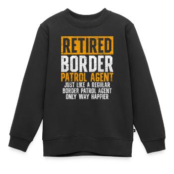 Pension des gardes-frontières Garde-frontière Douanes - Sweat Premium enfant bio - noir - Devant - AI Model Kid Female (0cm)