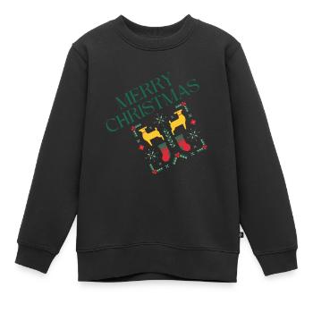 Frohe Weihnachten Oldy | XMAS - Kinder Premium Organic Sweatshirt - Schwarz - Vorne - AI Model Kid Female (0cm)