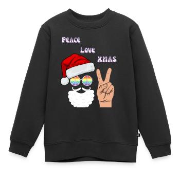 Frieden Liebe Weihnachten | XMAS - Kinder Premium Organic Sweatshirt - Schwarz - Vorne - AI Model Kid Female (0cm)