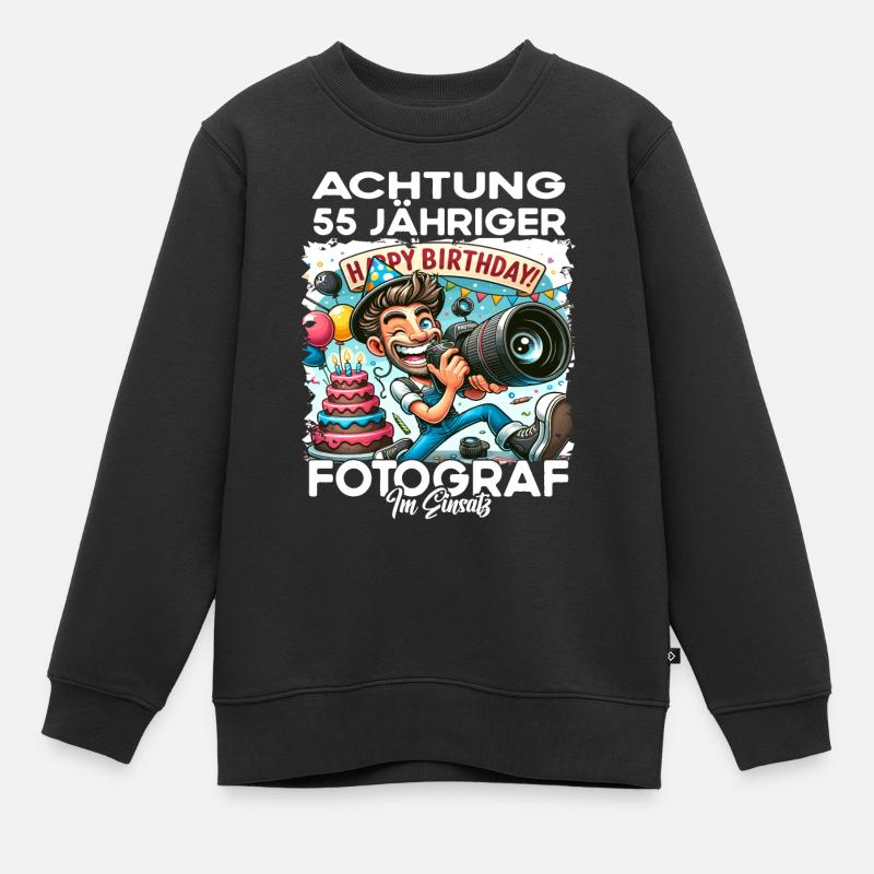 Fotograf Geburtstagsgeschenk 55 Jahre Geburtstag - Kinder Premium Organic Sweatshirt - Schwarz