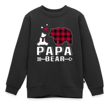 Papa Bear - Kinder Premium Organic Sweatshirt - Schwarz - Vorne - AI Model Kid Female (0cm)