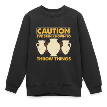 Ceramic Pottery Sculpture - Kids Premium Organic Sweatshirt - black - Front - AI Model Kid Female (0cm)