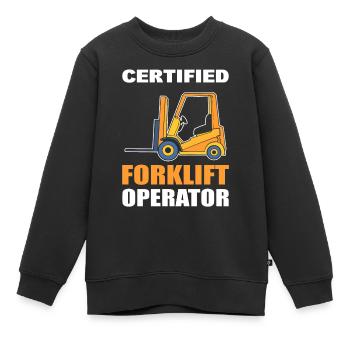 Certified Forklift Operator Gabelstaplerfahrer - Kinder Premium Organic Sweatshirt - Schwarz - Vorne - AI Model Kid Female (0cm)