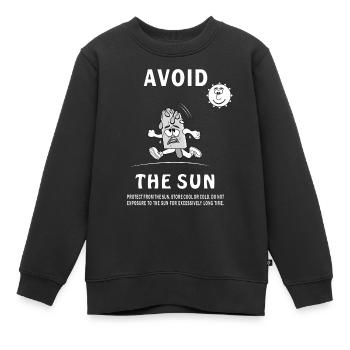 SONNENSCHUTZ EISCREME AVOID THE SUN - Kinder Premium Organic Sweatshirt - Schwarz - Vorne - AI Model Kid Female (0cm)