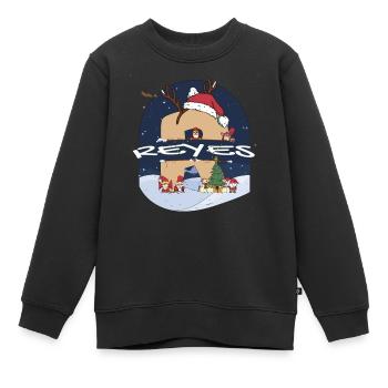 Awesome Reyes Name mit Weihnachtsmütze im Weihnachtsthema - Kinder Premium Organic Sweatshirt - Schwarz - Vorne - AI Model Kid Female (0cm)