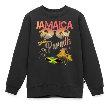 cadeau souvenir drapeau et carte de la Jamaique - Sweat Premium enfant bio - noir - Devant - AI Model Kid Female (0cm)