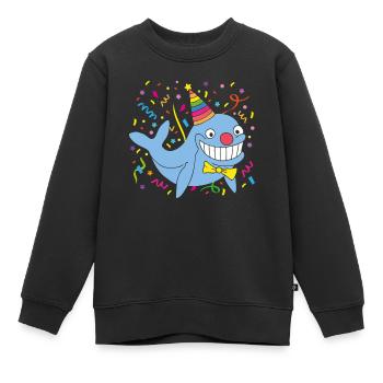 Carnaval, Carnaval, Confettis, Casquette De Fou, Lundi Gras - Sweat Premium enfant bio - noir - Devant - AI Model Kid Female (0cm)