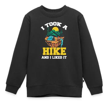 Ich Habe Eine Wanderung Gemacht Und Es Hat Mir - Kinder Premium Organic Sweatshirt - Schwarz - Vorne - AI Model Kid Female (0cm)