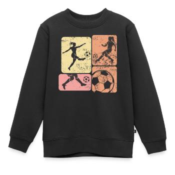 Soccer féminin, Football féminin, Football féminin - Sweat Premium enfant bio - noir - Devant - AI Model Kid Female (0cm)