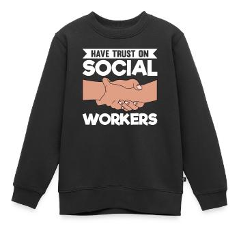 Travailleur social Travailleur de rue Travailleur de rue - Sweat Premium enfant bio - noir - Devant - AI Model Kid Female (0cm)