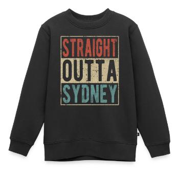 Direkt aus Sydney - Kinder Premium Organic Sweatshirt - Schwarz - Vorne - AI Model Kid Female (0cm)