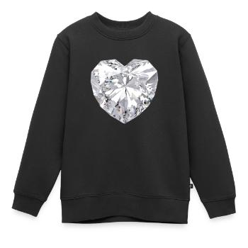 Diamant Herz Edelstein Schmuck - Kinder Premium Organic Sweatshirt - Schwarz - Vorne - AI Model Kid Female (0cm)