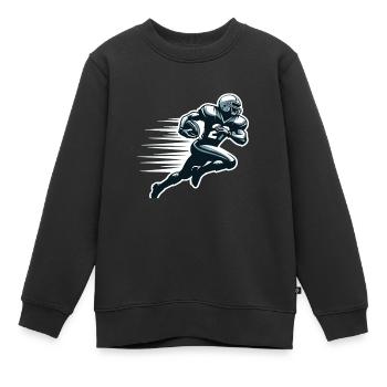 Footballspieler American Football Quarterback - Kinder Premium Organic Sweatshirt - Schwarz - Vorne - AI Model Kid Female (0cm)