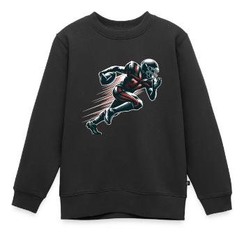 Footballspieler American Football Quarterback - Kinder Premium Organic Sweatshirt - Schwarz - Vorne - AI Model Kid Female (0cm)