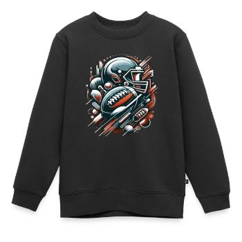 American Football Football Football Helm Football - Kinder Premium Organic Sweatshirt - Schwarz - Vorne - AI Model Kid Female (0cm)