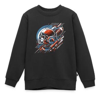 American Football Football Football Helm Football - Kinder Premium Organic Sweatshirt - Schwarz - Vorne - AI Model Kid Female (0cm)