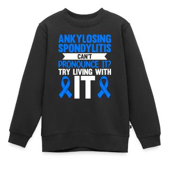 Spondylarthrite ankylosante, spondylarthrite ankylosante - Sweat Premium enfant bio - noir - Devant - AI Model Kid Female (0cm)