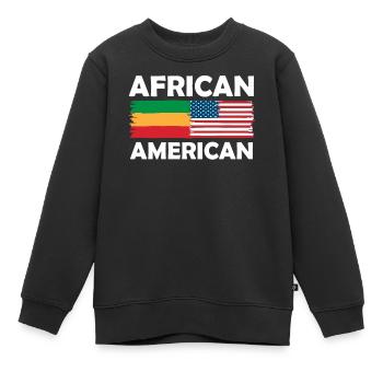 Afro-Amerikanische Wurzeln Stolz Flagge - Kinder Premium Organic Sweatshirt - Schwarz - Vorne - AI Model Kid Female (0cm)