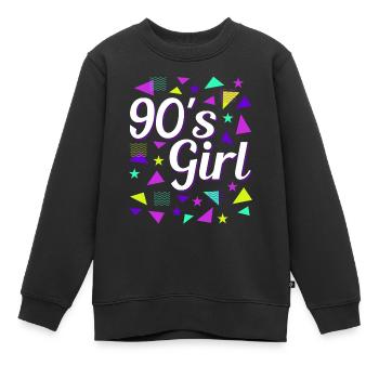 Retro 90er Girl Power Stil Popkultur - Kinder Premium Organic Sweatshirt - Schwarz - Vorne - AI Model Kid Female (0cm)