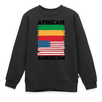 Identité culturelle Drapeau USA-Afrique - Sweat Premium enfant bio - noir - Devant - AI Model Kid Female (0cm)