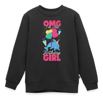 Dolphin Birthday Omg I'm The - Kinder Premium Organic Sweatshirt - Schwarz - Vorne - AI Model Kid Female (0cm)