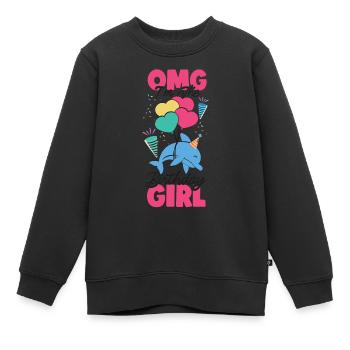 Dolphin Birthday Omg I'm The - Kinder Premium Organic Sweatshirt - Schwarz - Vorne - AI Model Kid Female (0cm)