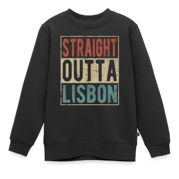 Direkt nach Lissabon - Kinder Premium Organic Sweatshirt - Schwarz - Vorne - AI Model Kid Female (0cm)