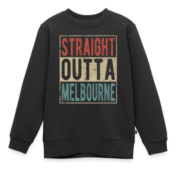 Direkt aus Melbourne heraus - Kinder Premium Organic Sweatshirt - Schwarz - Vorne - AI Model Kid Female (0cm)