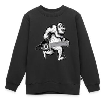 TRONÇONNEUSE BIGFOOT - Sweat Premium enfant bio - noir - Devant - AI Model Kid Female (0cm)