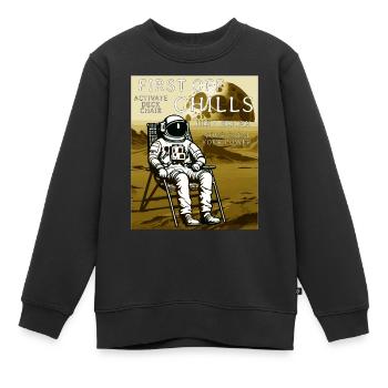 CHAISE LONGUE ASTRONAUTE FIRST OFF CHILLS - Sweat Premium enfant bio - noir - Devant - AI Model Kid Female (0cm)