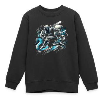 American Football Football Football Helm Football - Kinder Premium Organic Sweatshirt - Schwarz - Vorne - AI Model Kid Female (0cm)