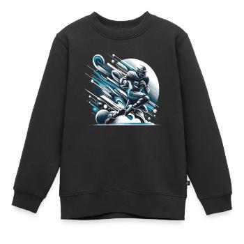 American Football Football Football Helm Football - Kinder Premium Organic Sweatshirt - Schwarz - Vorne - AI Model Kid Female (0cm)