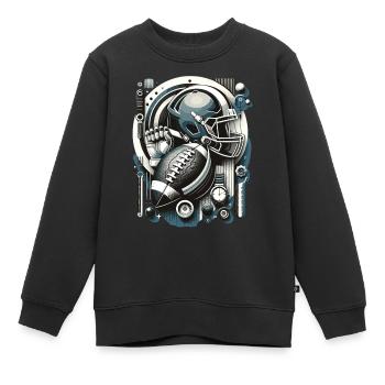 American Football Football Football Helm Football - Kinder Premium Organic Sweatshirt - Schwarz - Vorne - AI Model Kid Female (0cm)