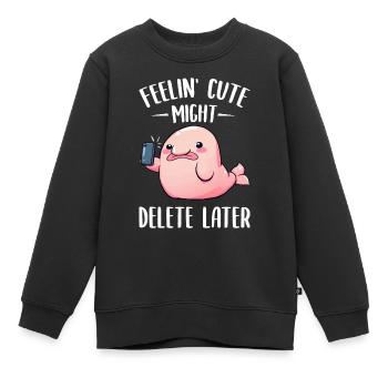 Lustiges Blobfisch-Selfie - Kinder Premium Organic Sweatshirt - Schwarz - Vorne - AI Model Kid Female (0cm)
