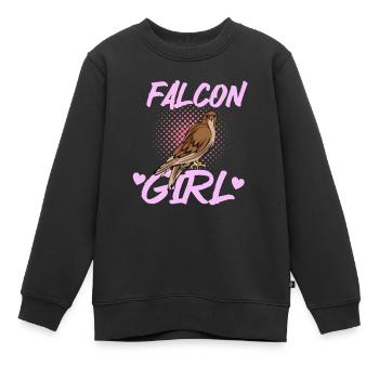 Falknerei Ornithologie Geschenk - Kinder Premium Organic Sweatshirt - Schwarz - Vorne - AI Model Kid Female (0cm)