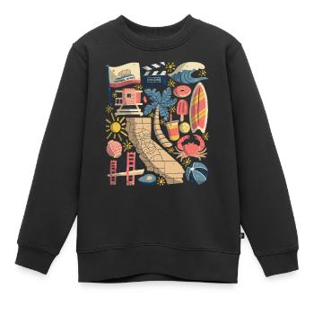 Californie - Sweat Premium enfant bio - noir - Devant - AI Model Kid Female (0cm)