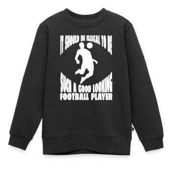 Fußballmannschaft Fußballdesign Fußballspieler - Kinder Premium Organic Sweatshirt - Schwarz - Vorne - AI Model Kid Female (0cm)