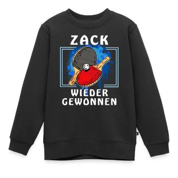 TISCHTENNIS ZACK WIEDER GEWONNEN - Kinder Premium Organic Sweatshirt - Schwarz - Vorne - AI Model Kid Female (0cm)