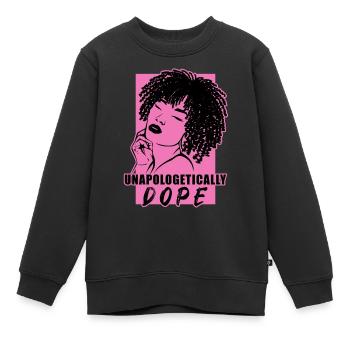 Starkes Statement Unverblümt Cool - Kinder Premium Organic Sweatshirt - Schwarz - Vorne - AI Model Kid Female (0cm)