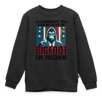 Bigfoot für den Präsidenten - Kinder Premium Organic Sweatshirt - Schwarz - Vorne - AI Model Kid Female (0cm)