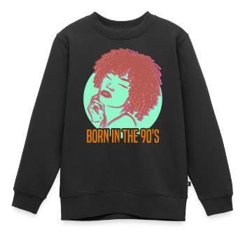 90s Birth Anniversary Icon Style-Conscious Cool - Kids Premium Organic Sweatshirt - black - Front - AI Model Kid Female (0cm)