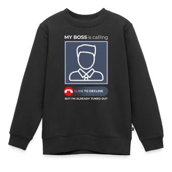 Cadeaux d’humour de bureau - Sweat Premium enfant bio - noir - Devant - AI Model Kid Female (0cm)