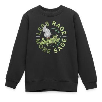 Fumigation d’appartement Moins de rage Plus de sauge - Sweat Premium enfant bio - noir - Devant - AI Model Kid Female (0cm)