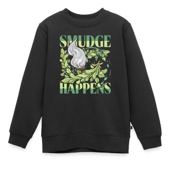 Smudging Fumigation Smudge Happens - Kids Premium Organic Sweatshirt - black - Front - AI Model Kid Female (0cm)