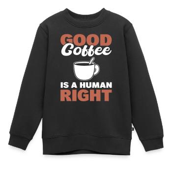 Kaffeetrinker Kaffeeliebhaber - Kinder Premium Organic Sweatshirt - Schwarz - Vorne - AI Model Kid Female (0cm)