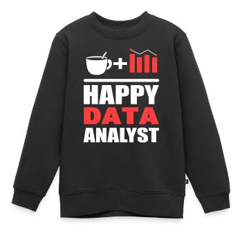 Glücklicher Datenanalyst Systemanalytiker - Kinder Premium Organic Sweatshirt - Schwarz - Vorne - AI Model Kid Female (0cm)