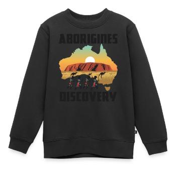 Découverte autochtone - Sweat Premium enfant bio - noir - Devant - AI Model Kid Female (0cm)
