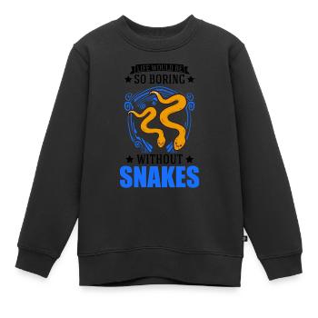 Schlangen Besitzer Schlangenliebhaber - Kinder Premium Organic Sweatshirt - Schwarz - Vorne - AI Model Kid Female (0cm)