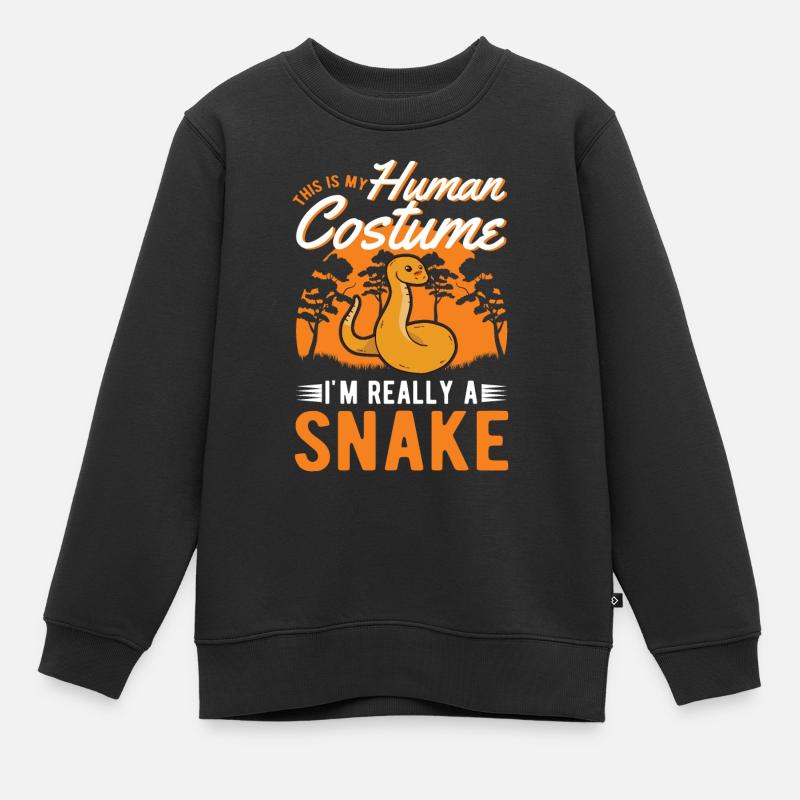 Orm kostym Majs Orm Halloween Orm - Sweatshirt Premium barn ekologisk - svart