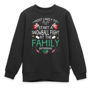 Am ehesten zu Weihnachten - Kinder Premium Organic Sweatshirt - Schwarz - Vorne - AI Model Kid Female (0cm)